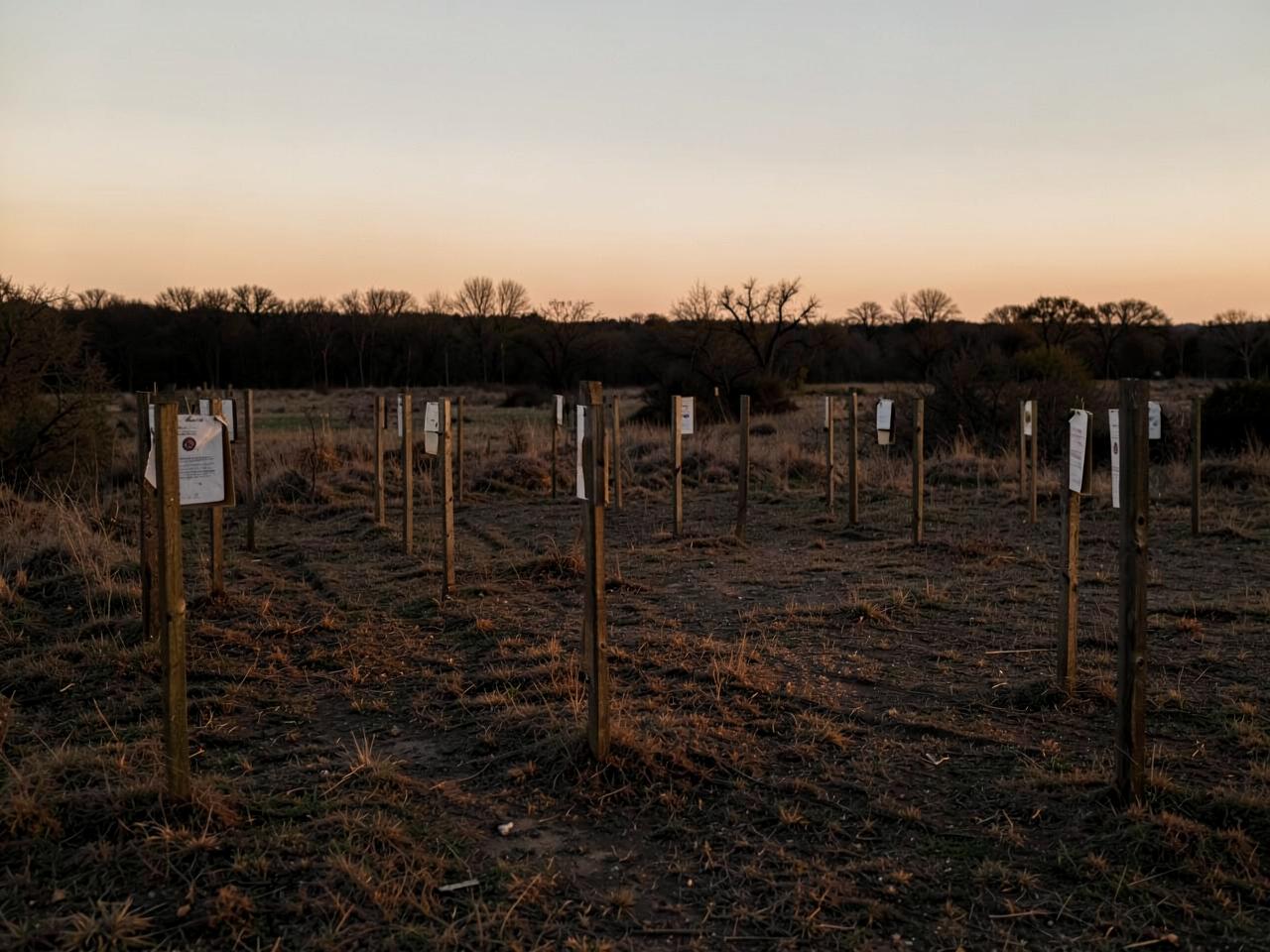 Outdoor shooting range with target posts